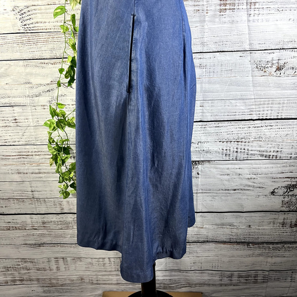 Banana Republic Dress $128 size 4 Denim Jean Tencel Career Wedding Knee A Line - Picture 13 of 16